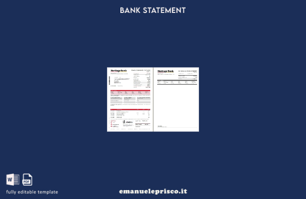 modello scr di estratto conto bancario Australia Heritage in stile verificato